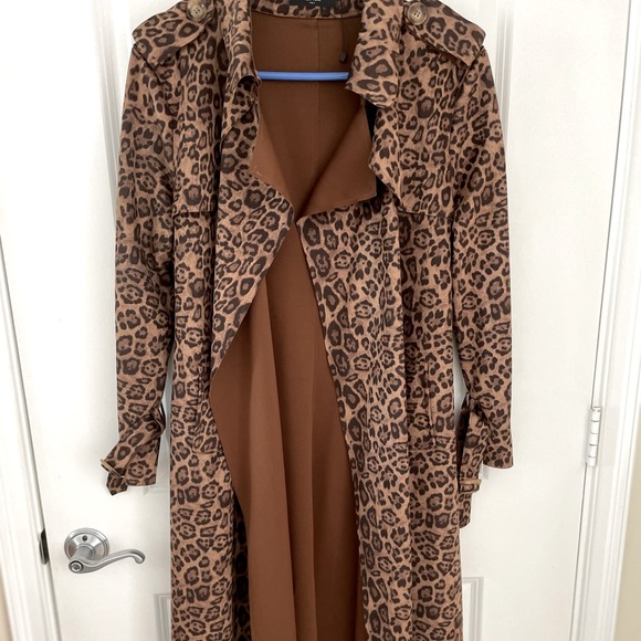 Few Moda Jackets & Blazers - Suede Women’s Faux leopard trenchcoat.